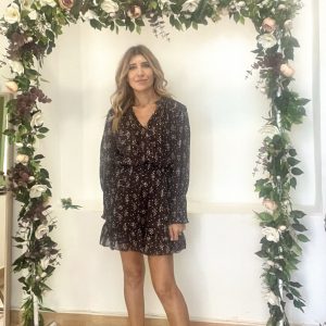 Vestido Clara corto, chocolate