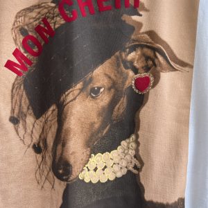 Camiseta cuello caja con print