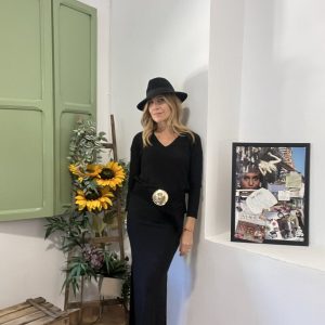 Conjunto dos piezas de punto fino, en color negro