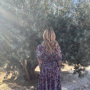 Vestido tul cuello pico