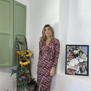 Vestido escote pico, talla pequeña 34-38