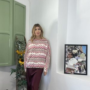 Jersey multicolor cuello caja