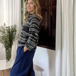 Jersey multicolor tonos azules manga francesa