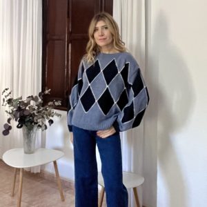 Jersey Vega cuello caja rombos abrigado