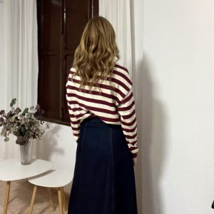 Falda Lara cruzada denim oscuro
