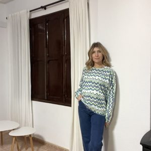 Jersey cenefas en tonos de verde