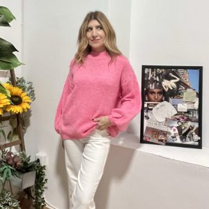 Jersey fuxia detalles tachas