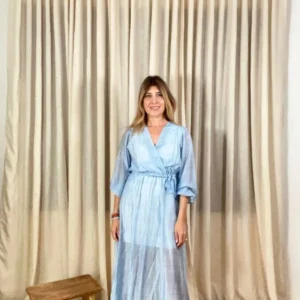 Vestido Vegas gasa en tono azul
