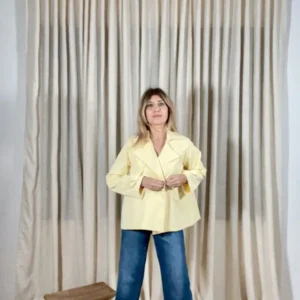 Chaqueta Gabardina Cruzada – Soft Yellow