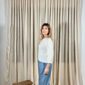 Pantalón Náutico Fluido – Azul y Blanco