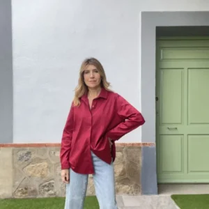 Camisa  oversize vino