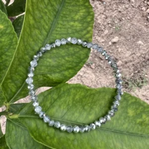 Pulsera Elástica de Cristal Plateada -Colección Destellos